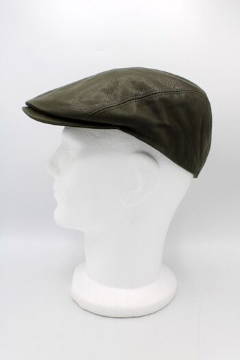 Casquette italienne Cuir 18256 - Kaki 3