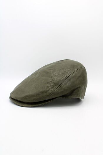 Casquette italienne Cuir 18256 - Kaki 4