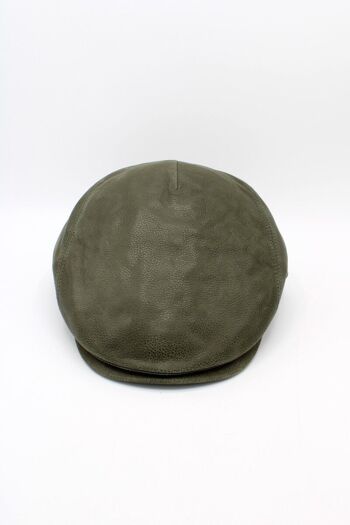 Casquette italienne Cuir 18256 - Kaki 21