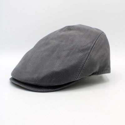 Italian Leather Cap 18256 - Gray