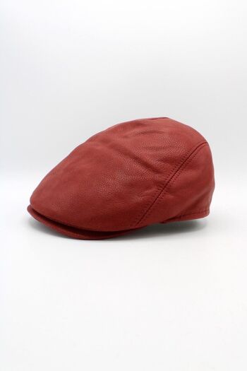 Casquette italienne Cuir 18256 - Bordeaux 2