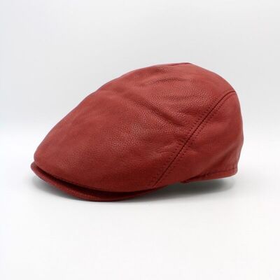 Italian Leather Cap 18256 - Burgundy