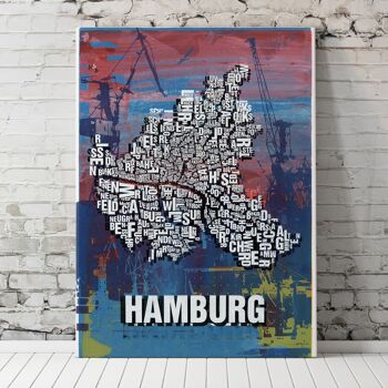 Impression d'art du port de Hambourg - 50x70cm-impression numérique encadrée 2