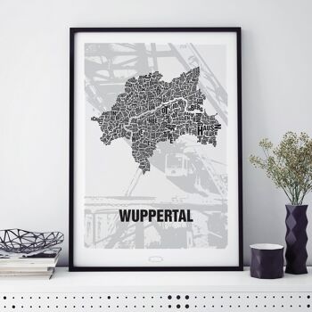 Lieu de la lettre Wuppertal Schwebebahn - 40x50 passe-partout encadré 2