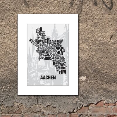 Place of letters Aachen Cathedral - 30x40cm-passepartout