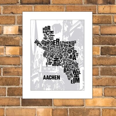 Place of letters Aachen Cathedral - 40x50cm-passepartout