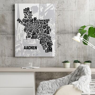 Buchstabenort Aachen Dom - 40x50cm-leinwand-auf-keilrahmen