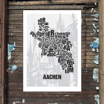Place of letters Aachen Cathedral - 50x70cm digital print