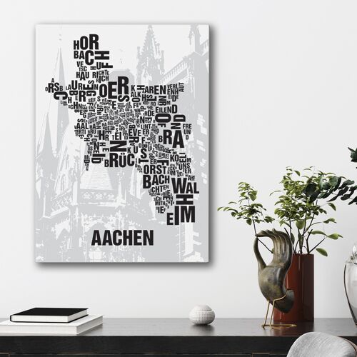 Buchstabenort Aachen Dom - 50x70cm-leinwand-auf-keilrahmen