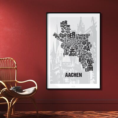 Place of letters Aachen Cathedral - 70x100cm-digital print-rolled