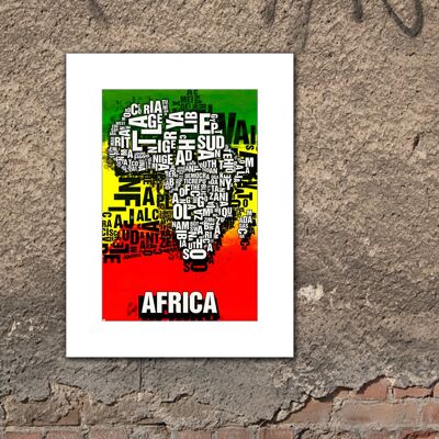 Buchstabenort Africa Afrika Tribal Kunstdruck - 30x40cm-passepartout