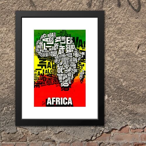 Buchstabenort Africa Afrika Tribal Kunstdruck - 30x40cm-passepartout-gerahmt