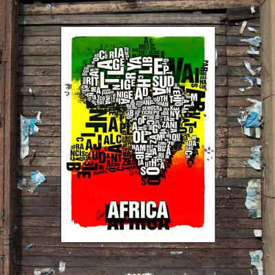 Letter location Africa Africa Tribal art print - 50x70cm digital print