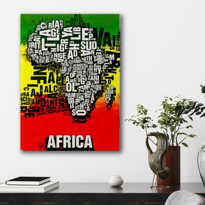 Lettre place Afrique Afrique Tribal art print - 50x70cm-toile-sur-châssis