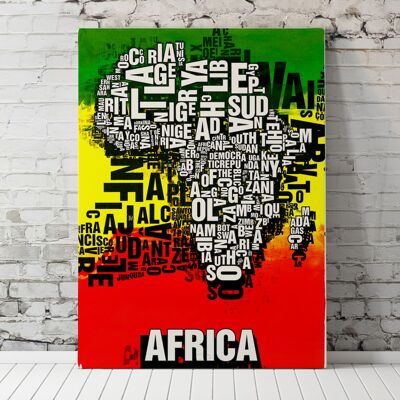 Letter place Africa Africa Tribal art print - 70x100cm-canvas-on-stretcher