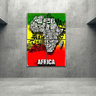 Lieu des lettres Afrique Africa Tribal art print - 140x200cm-as-4-part-stretcher