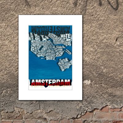 Lugar de letras Amsterdam Noordzee lámina - 30x40cm-passepartout