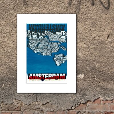 Buchstabenort Amsterdam Noordzee Kunstdruck - 30x40cm-passepartout