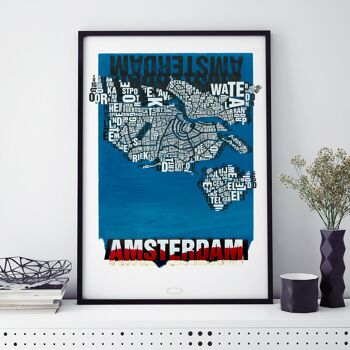 Lieu des lettres Amsterdam Noordzee tirage d'art - 30x40cm-passepartout 2