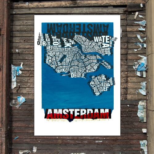 Buchstabenort Amsterdam Noordzee Kunstdruck - 50x70cm-digitaldruck