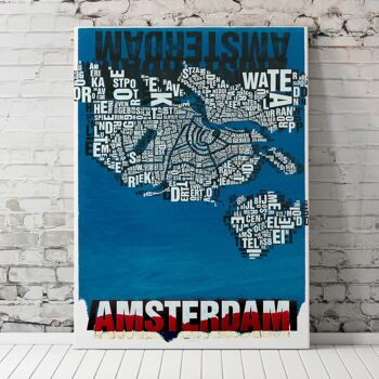 Lieu des lettres Amsterdam Noordzee impression d'art - 50x70cm-toile-sur-châssis 4