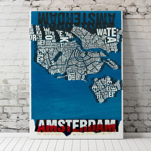 Buchstabenort Amsterdam Noordzee Kunstdruck - 70x100cm-leinwand-auf-keilrahmen