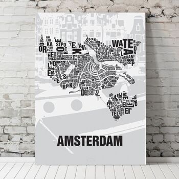 Place des lettres Amsterdam Grachten - 30x40cm-passepartout-encadré 3