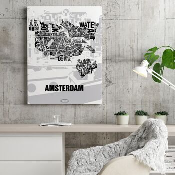 Place des lettres Amsterdam Grachten - 40x50cm-toile-sur-châssis 1