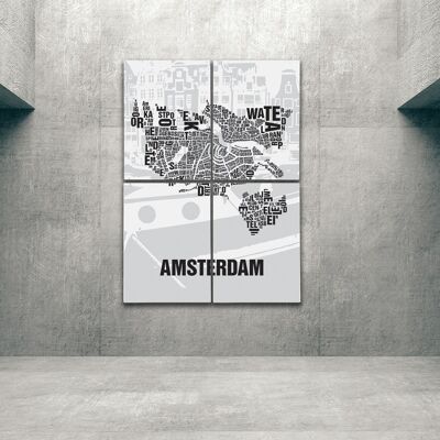 Luogo delle lettere Amsterdam Grachten - 140x200cm-come-4-part-stretcher