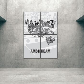 Place des lettres Amsterdam Grachten - 140x200cm-comme-4-part-stretcher 1