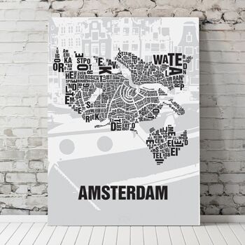 Place des lettres Amsterdam Grachten - 140x200cm-comme-4-part-stretcher 3