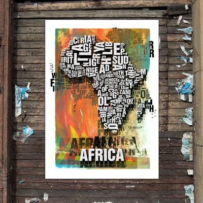 Luogo delle lettere Africa Africa Stampa d'arte tribale - Stampa digitale 50x70 cm