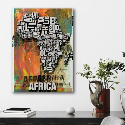 Lieu des lettres Afrique Afrique Impression d'art tribal - 50x70 cm-toile-sur-châssis