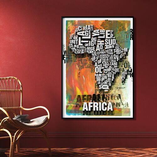 Buchstabenort Africa Afrika Tribal Kunstdruck - 70x100 cm-digitaldruck-gerollt