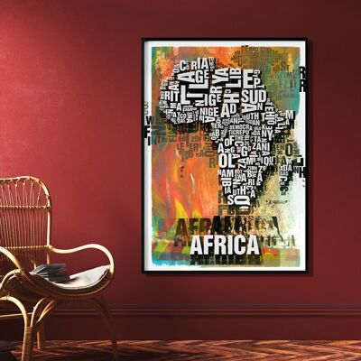 Lugar de las letras Africa Africa Tribal art print - 70x100 cm-impresión digital-laminado