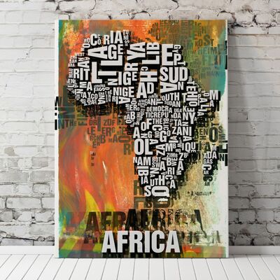 Buchstabenort Africa Afrika Tribal Kunstdruck - 70x100 cm-leinwand-auf-keilrahmen