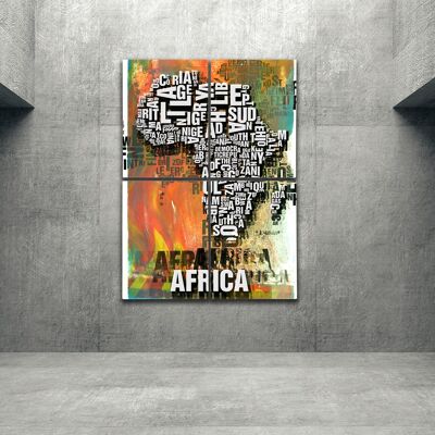 Place of the letters Africa Africa Tribal art print - 140x200 cm as a 4-piece stretcher frame
