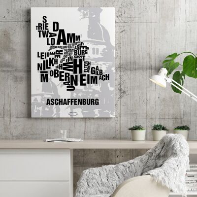 Buchstabenort Aschaffenburg Schloss - 40x50cm-leinwand-auf-keilrahmen