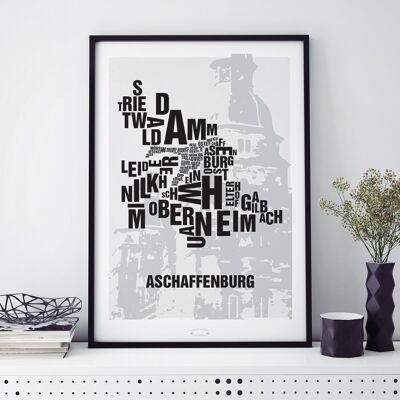 Place of letters Aschaffenburg Castle - 50x70cm-digital print-framed