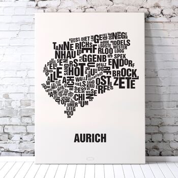 Place des lettres Aurich Noir sur blanc naturel - 40x50 passe-partout encadré 4