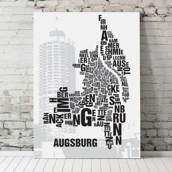 Place des lettres Augsburg Hotelturm - 50x70cm-impression numérique encadrée 3