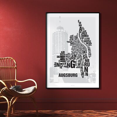 Letter place Augsburg Hotelturm - 70x100cm-digital print-rolled