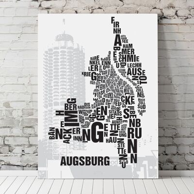 Lugar de las letras Augsburg Hotelturm - 70x100cm-lienzo-en-camilla