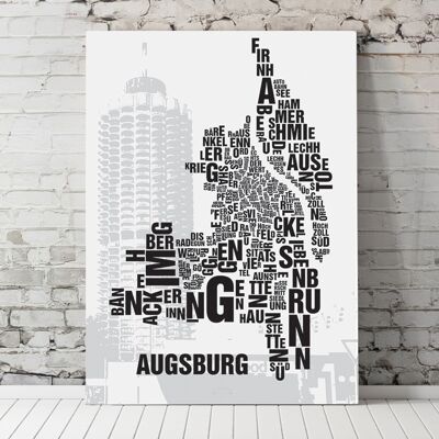 Place of the letters Augsburg Hotelturm - 70x100cm-canvas-on-stretcher