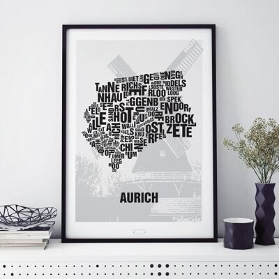 Place of the letters Aurich Stiftsmühle - 50x70cm-digital print-framed