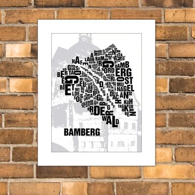 Buchstabenort Bamberg Rathaus - 40x50cm-passepartout