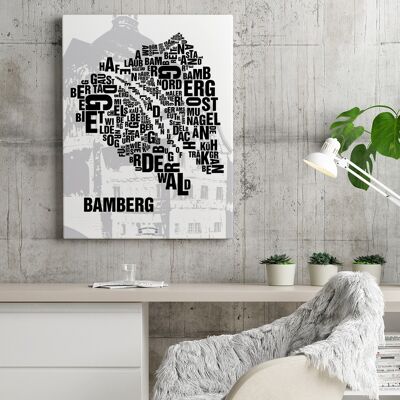 Buchstabenort Bamberg Rathaus - 40x50cm-leinwand-auf-keilrahmen