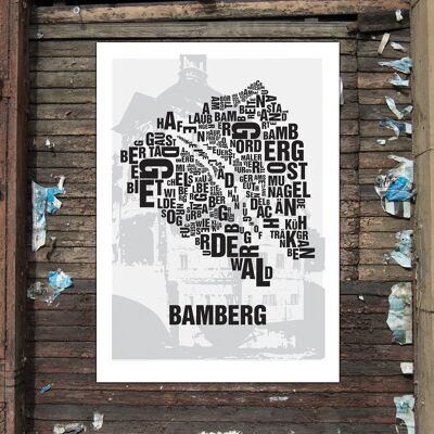 Lettre de localisation Mairie de Bamberg - Impression numérique 50x70cm