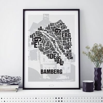 Luogo delle lettere Municipio di Bamberga - 50x70cm-stampa digitale con cornice