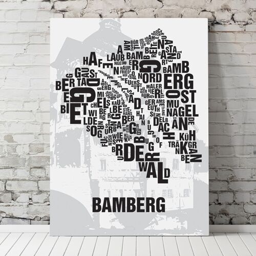 Buchstabenort Bamberg Rathaus - 70x100cm-leinwand-auf-keilrahmen